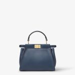 FENDI Peekaboo Mini Dark blue leather bag - Image 2